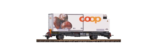Bemo 2269110 - H0m - Containertragwagen Coop-Champignons, RhB, Ep. VI